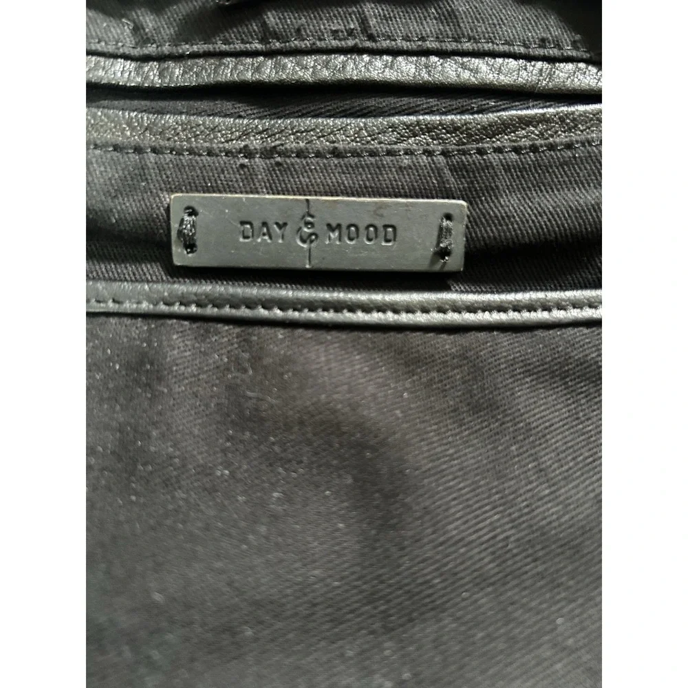Day & Mood Isa Hobo Black Leather Detailed Large Shoulder Bag w/ Strap Excellent